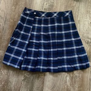 Blue Plaid Women’s Pleated Skirt